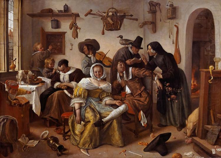 Jan Steen The Word Upside Down (mk08) china oil painting image